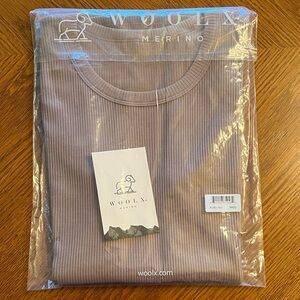 Woolx Raegan Toasted Almond Ribbed tank top Merino Ribbed Sweater Med Slim fit